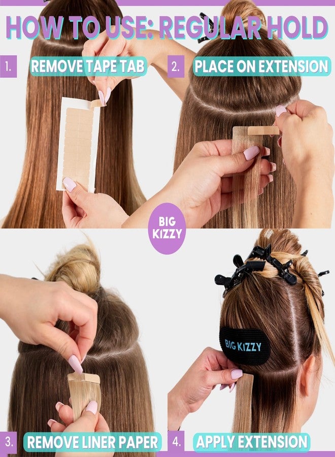 Big Kizzy Regular Hold Tape in Extension Replacement Tape - 144 tabs - Strong, natural hold for 5-7+ weeks - Image 4